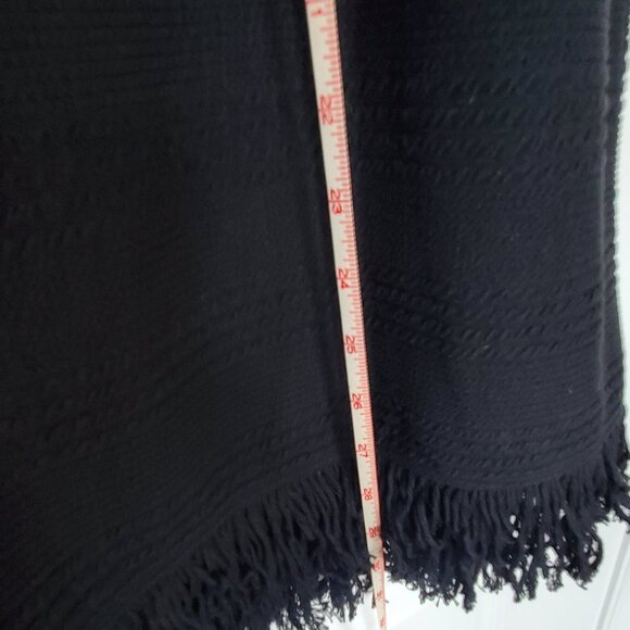 Women's Black Fringe Short Sleeve Sweater - Picture 4 of 6